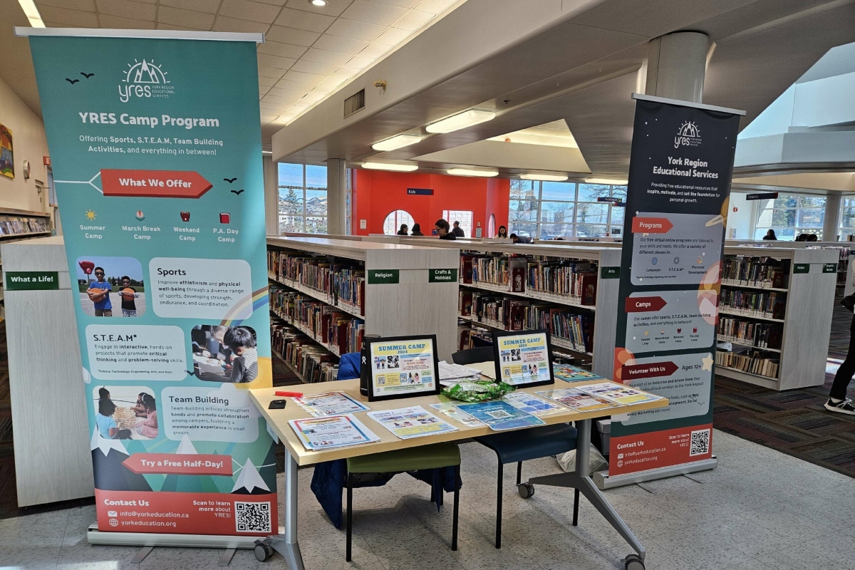 Booth setup at info session