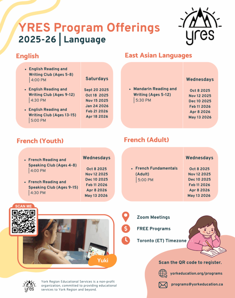 YRES 2025-26 Language Programs Flyer