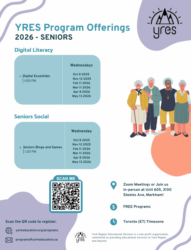 YRES Senior Programs Flyer